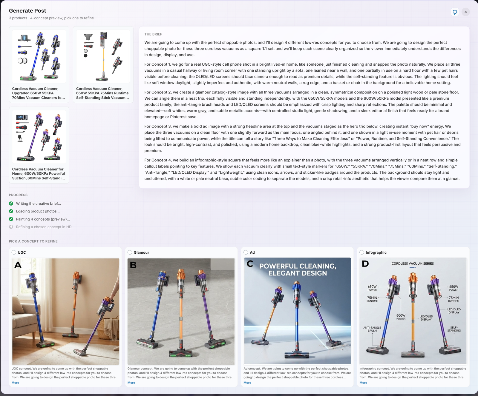 Logie5 generated shoppable photo concepts